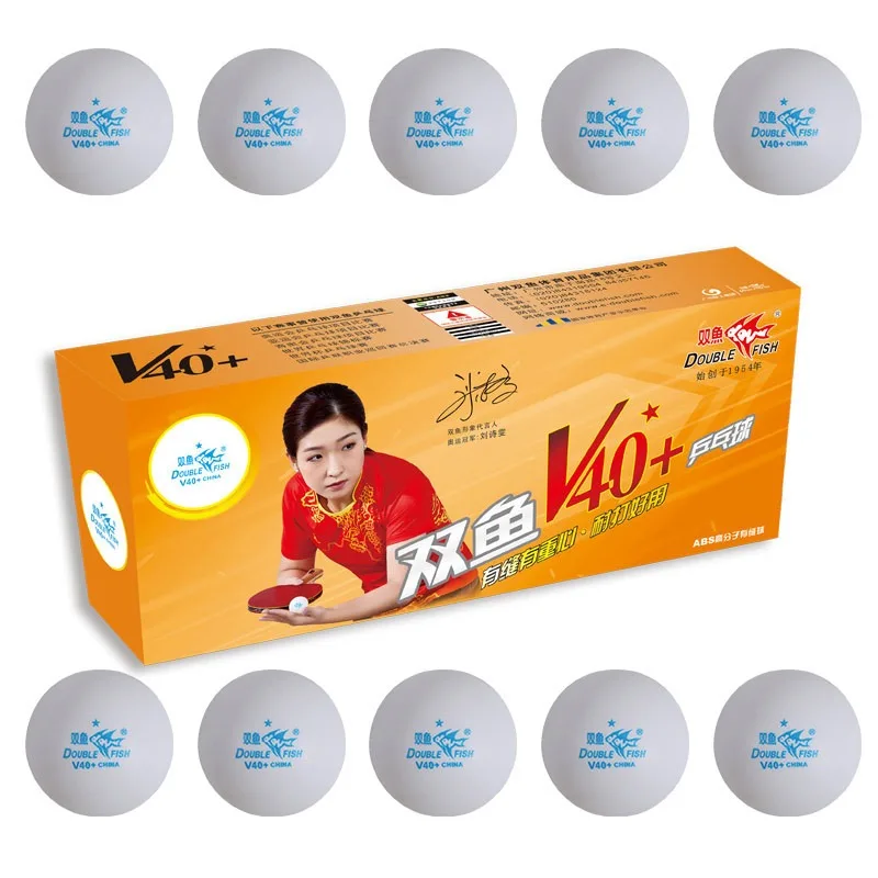DOUBLE FISH Table Tennis Balls ABS One/Two/Three Star Children's Training Competition High Bounce V40+ Sewn Ping Pong Balls