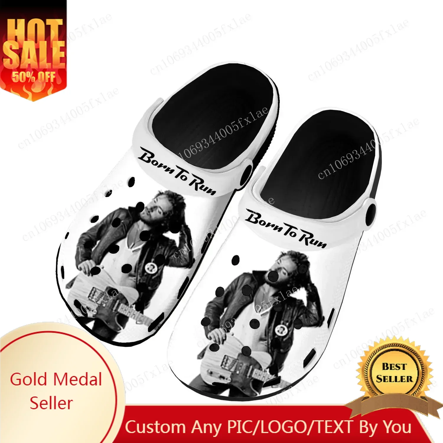 

Born To Run Home Clogs Custom Water Shoes Mens Womens Bruce Springsteen Teenager Shoe Garden Clog Breathable Beach Hole Slippers