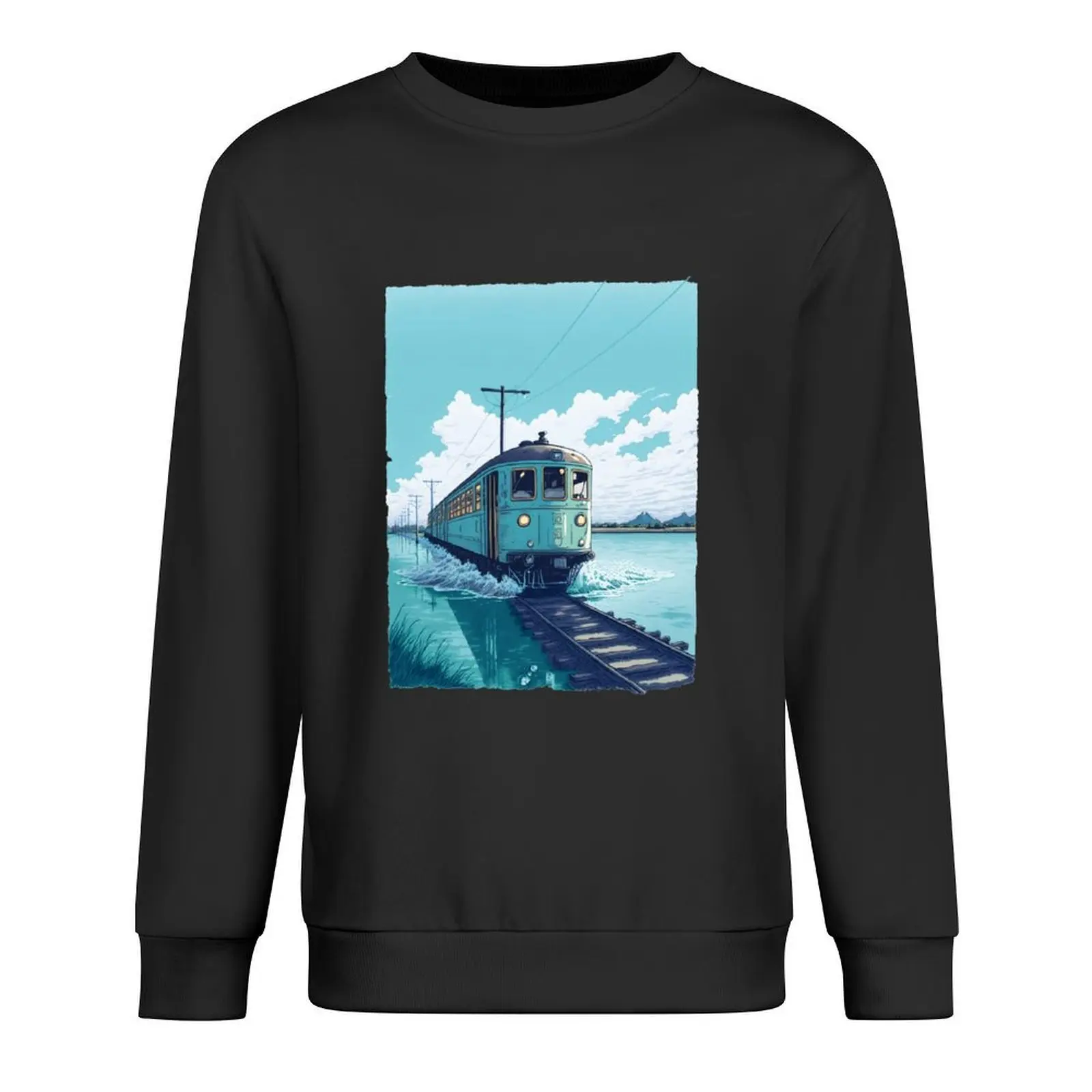 

Retro Anime Style Old Japanese Train Pullover men clothing blouse autumn clothes mens designer clothes sweatshirt male