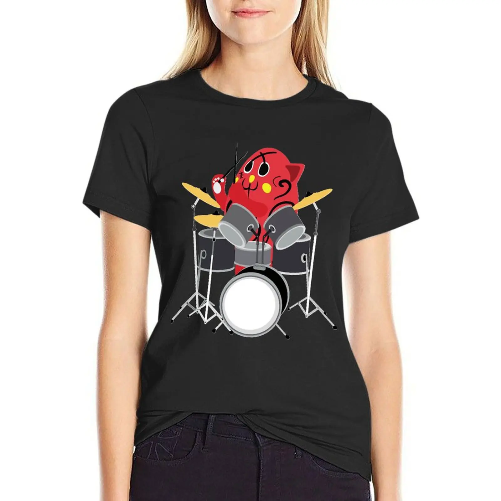 

Nyango Star Mascot Drummer T Shirt-4500 Essential T-Shirt tops lady clothes Summer Women's clothing