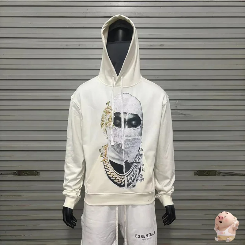 

Flower Masked Woman Print IH NOM UH NIT PARIS Hoodie Men Women Heavy Fabric Sweatshirts Cream White Black Pullovers harajuku