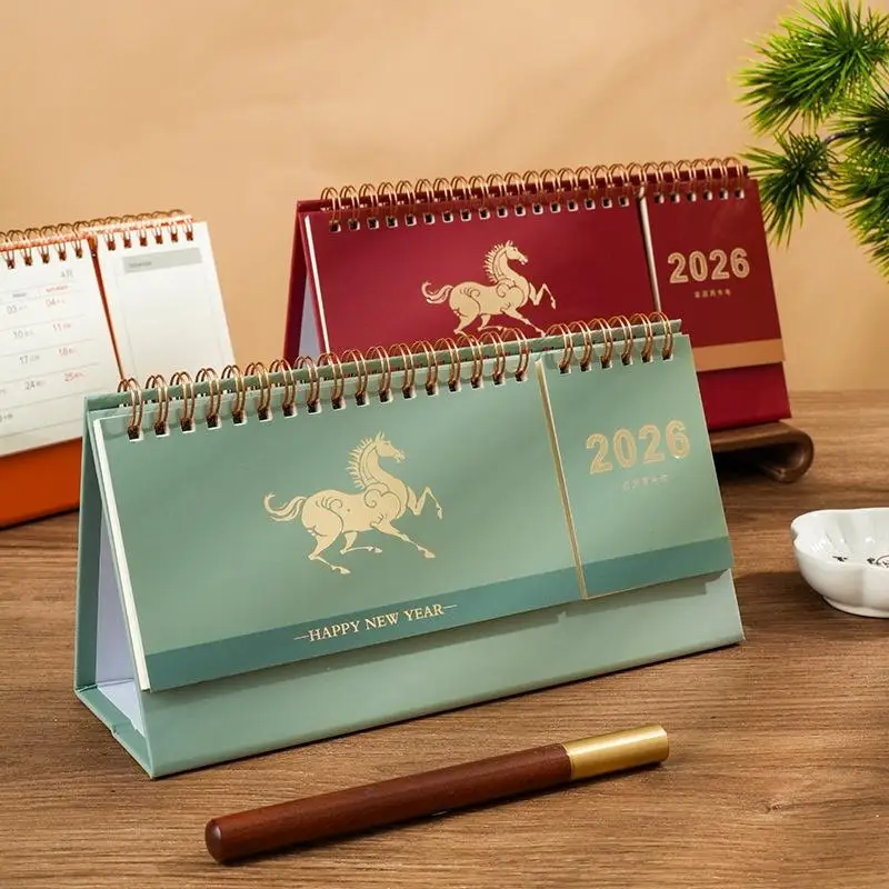Writeable Memo Standing 2026 Desktop Desk Calendar Portable Foldable Table Calendar Academic Planner Table Decorations
