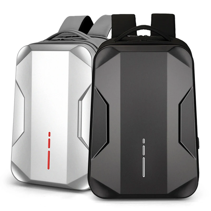 Impermeável Hard Shell Laptop Mochila, Mochila de Negócios Masculina, E-sport Gaming Mochila, Abertura Dupla, 35L Sacos De Viagem, 17,3\