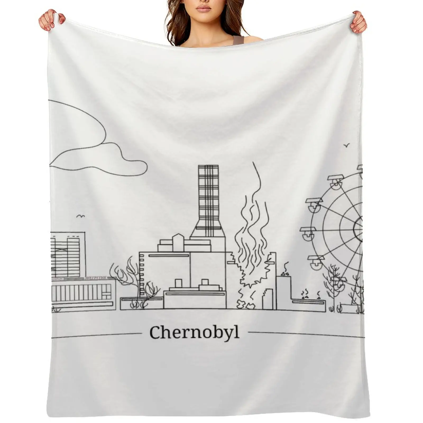 

Panorama of the Chernobyl nuclear power plant Throw Blanket Decorative Sofa For Decorative Sofa Multi-Purpose Luxury Blankets