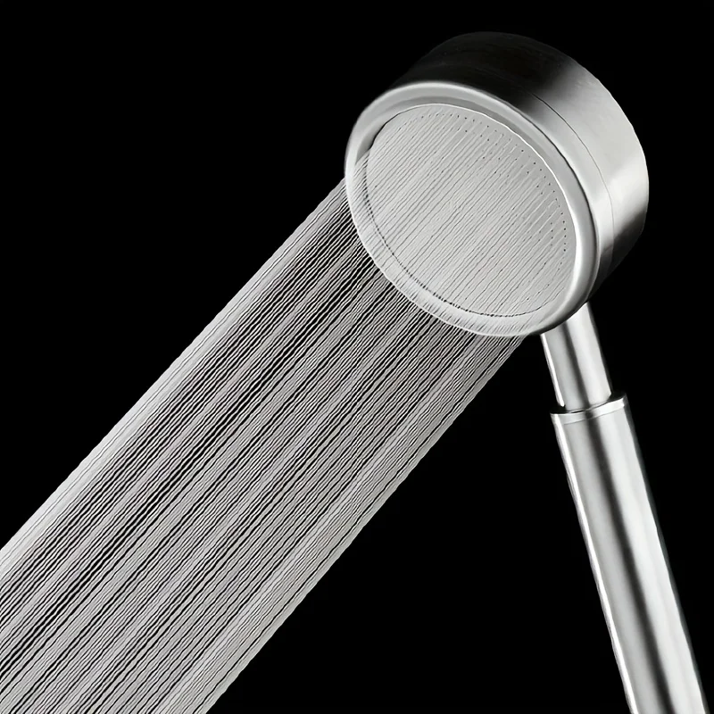 

1 stainless steel circular handheld shower head, easy to install, suitable for use in home bathrooms and toilets