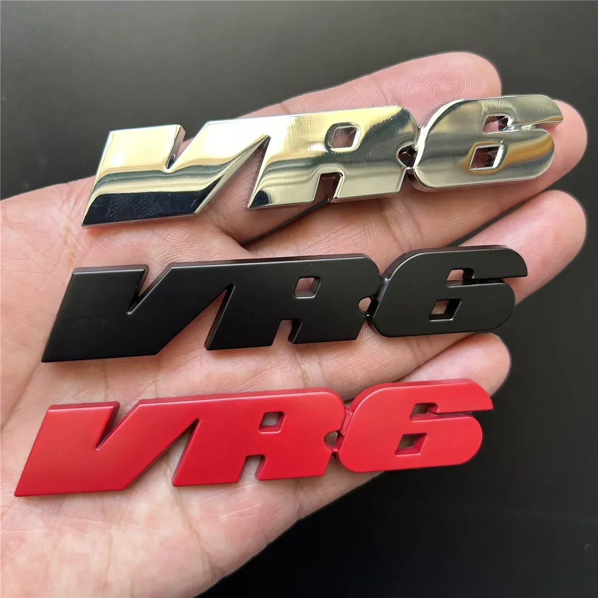 Car Styling 3D VR6 Metal Chrome Zinc Alloy Emblem Body Badge Sticker for Volkswagen Golf R32 Passat CC R36 GT Touareg Phaeton