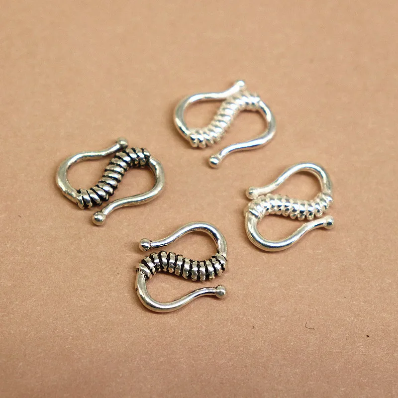 925 Sterling Silver Clasp S-Shaped Hook  DIY Components for Necklace Bracelet Jewelry Findings Making