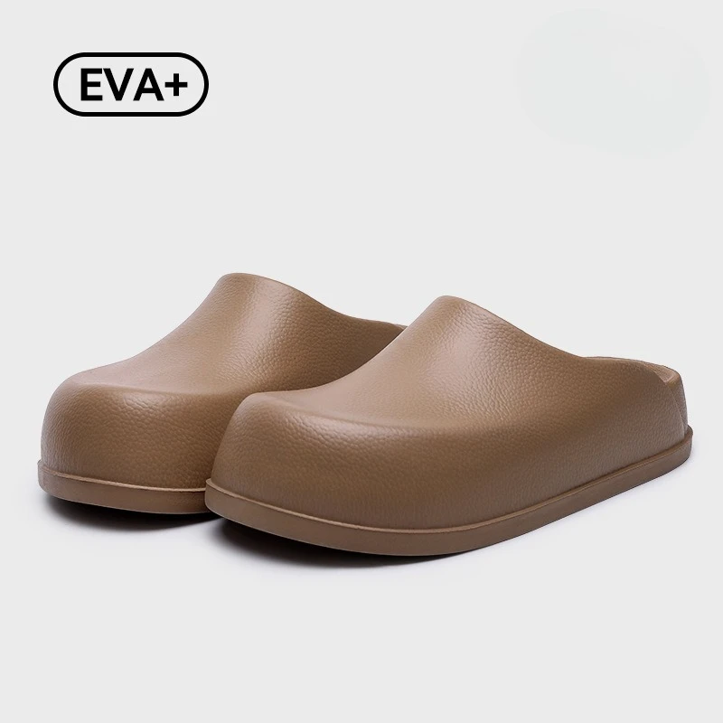 

EVA Multi-purpose Outdoor Waterproof Outer Wear Anti-slip Thick-soled Height-increasing Full-cover Half-slipper Home Men's Shoes