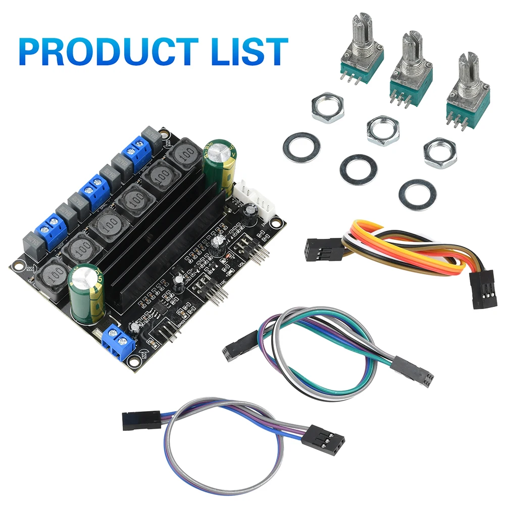 TPA3116D2 Audiophile HIFI Digital Audio Verstärkerplatine DC 10-25V Hochleistungs 50Wx2+100W 2.1 Kanal Subwoofer mit Kabel für DIY – Detail 11
