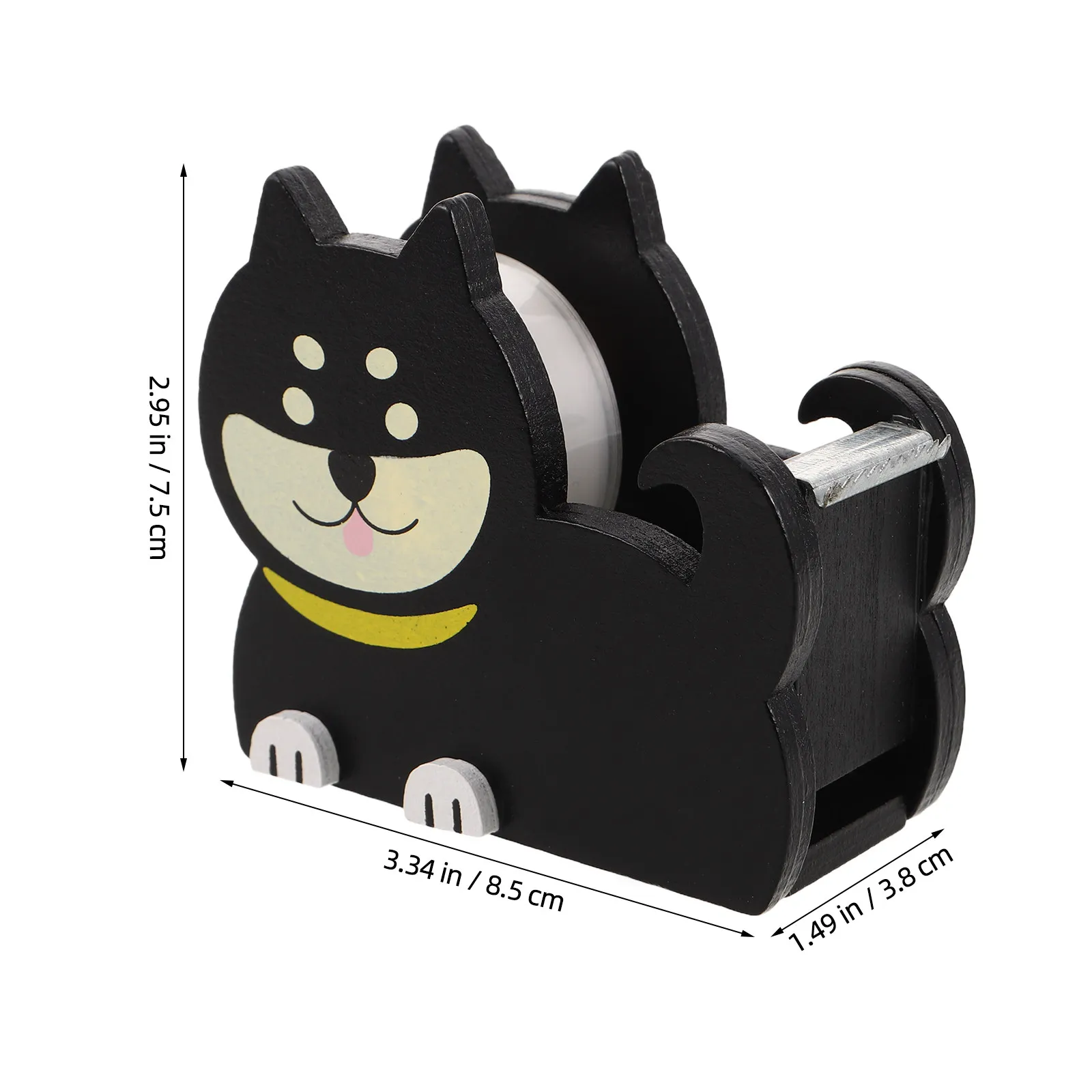 1Set Wooden Dog Tape Dispenser High Precision Masking Washi Tape Cutter Non Slip Desktop Craft Office School Decorative - view 6