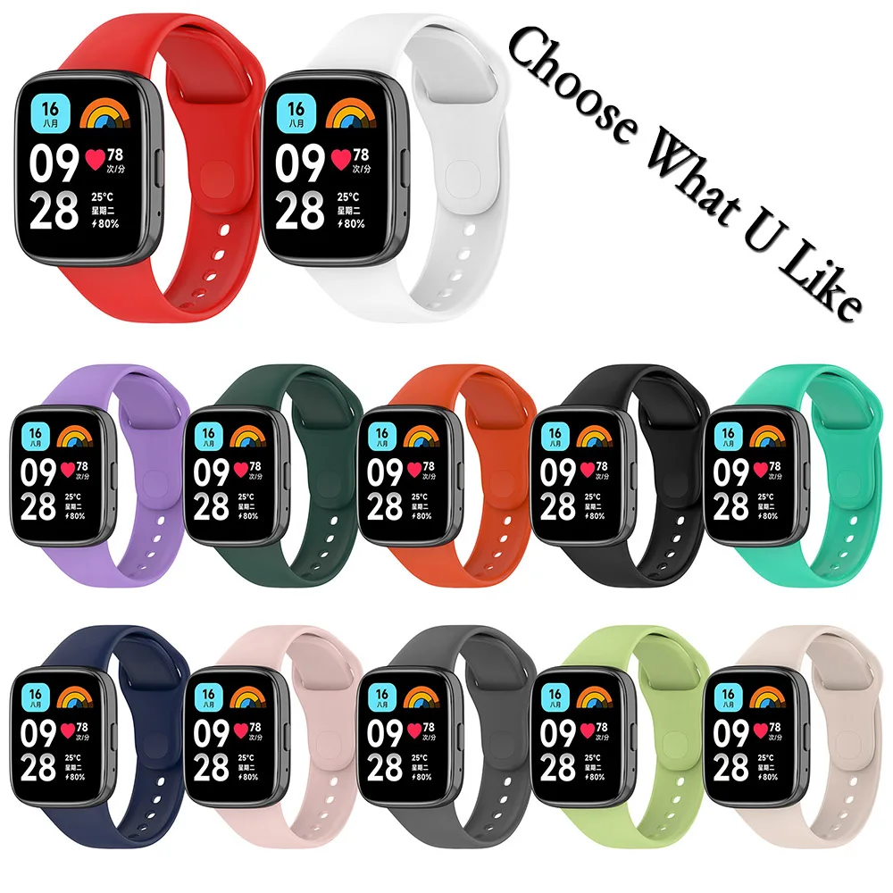 레드미 워치 3 라이트 액티브 실리콘 밴드, 통기성 스포츠 스트랩, 시계 팔찌, 단색 교체