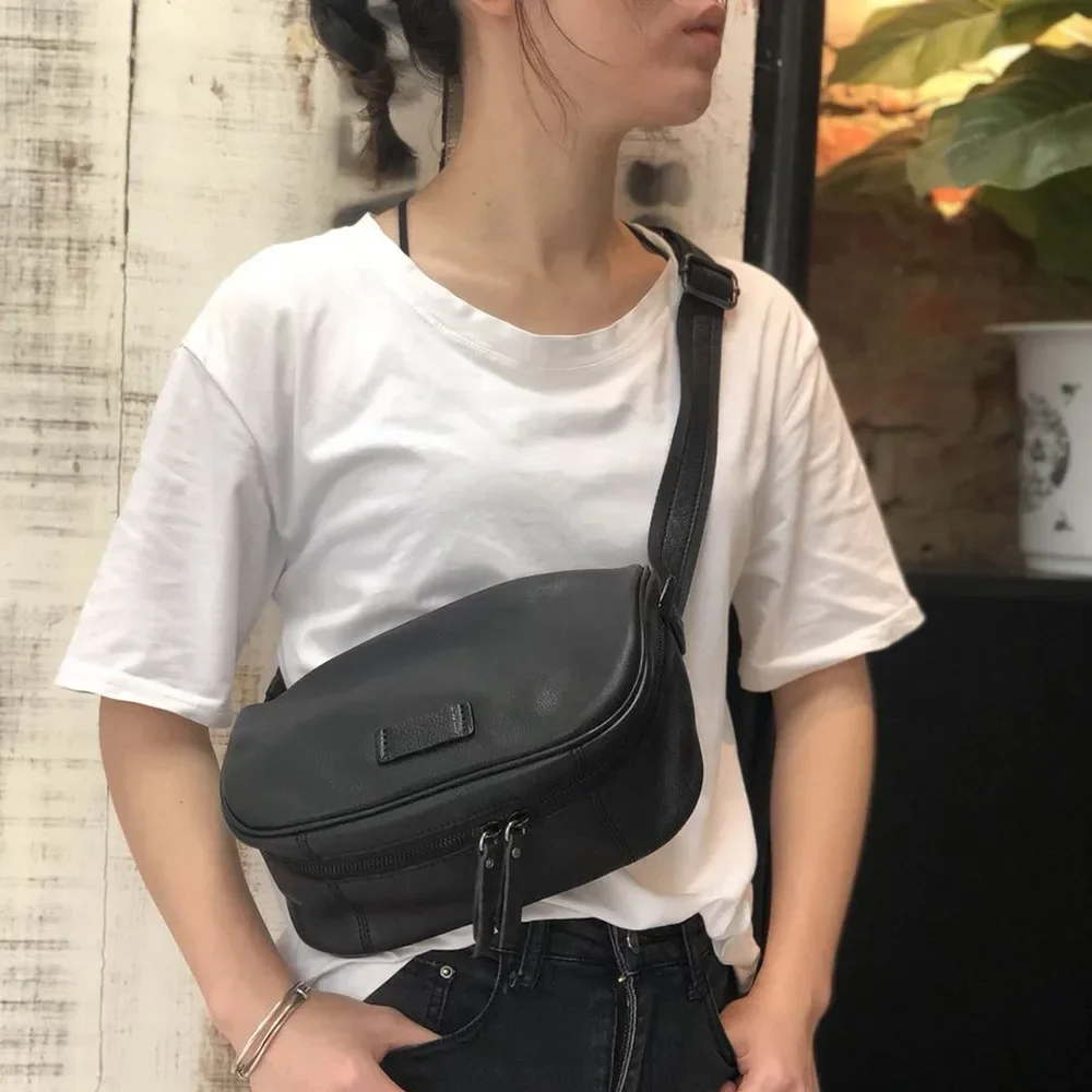 

Women's New Fashion High Quality Wax&Oil Leather Retro Mini Handbag Messenger Bag ShoulderBag CrossbodyBag Chest bag Waist Bag