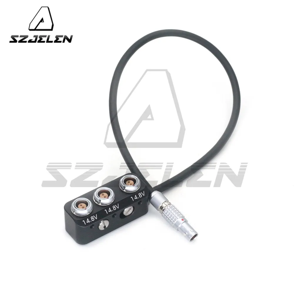 0B 2-pin/RS3-pin/DTAP port to 3 X 0B 2-pin Female Camera Splitter Extended Power Output With 1/4