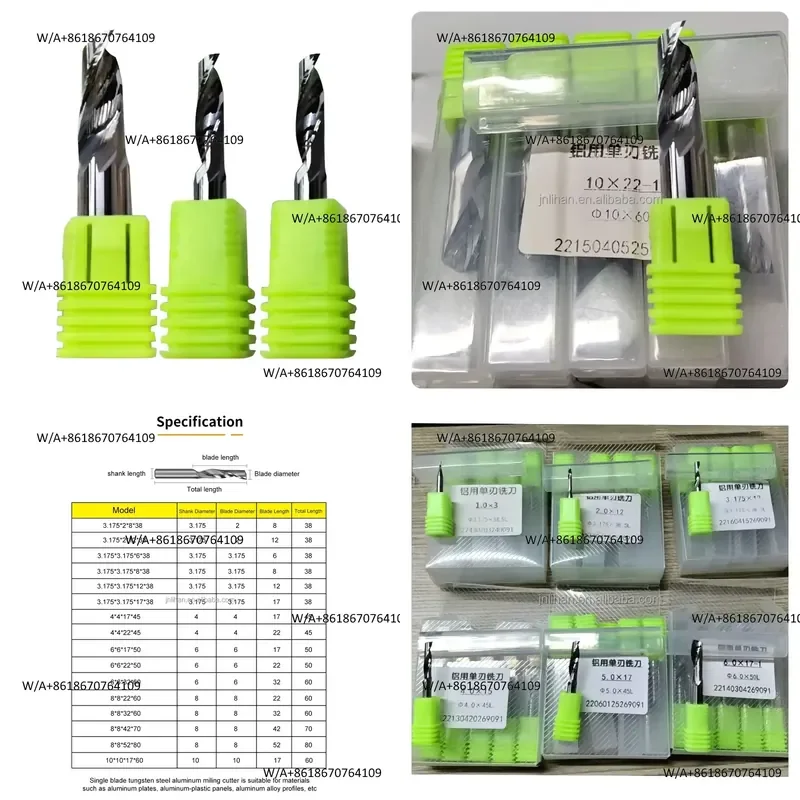 2026 3.175/4/6/8/10mm Single Flute Carbide Single Blade End Millng Cutter CNC Bit for Engraving Cutting Aluminum-plastic