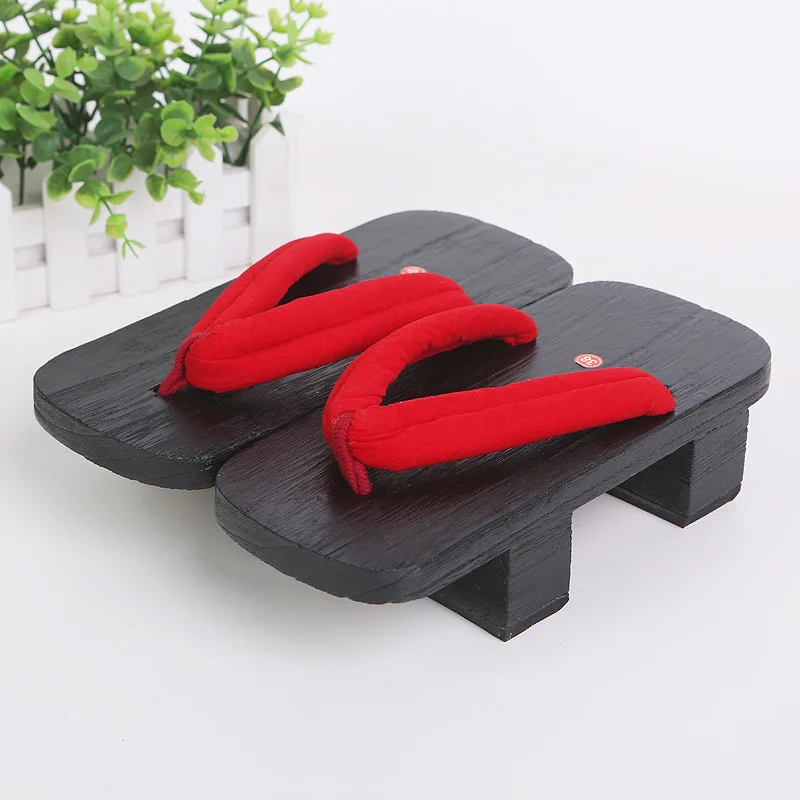 Wooden Japanese Traditional Geta Clogs Man Woman Cosplay Flip Flops Summer Outdoor Sandals