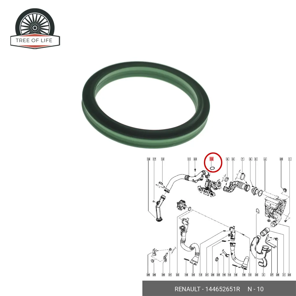 5x 1661800QAK 144652651R Turbo Air Hose Sealing Ring For Renault Clio IV Captur Kadjar Megane Grand Scenic III 0.9 TCe 1.2 TCe