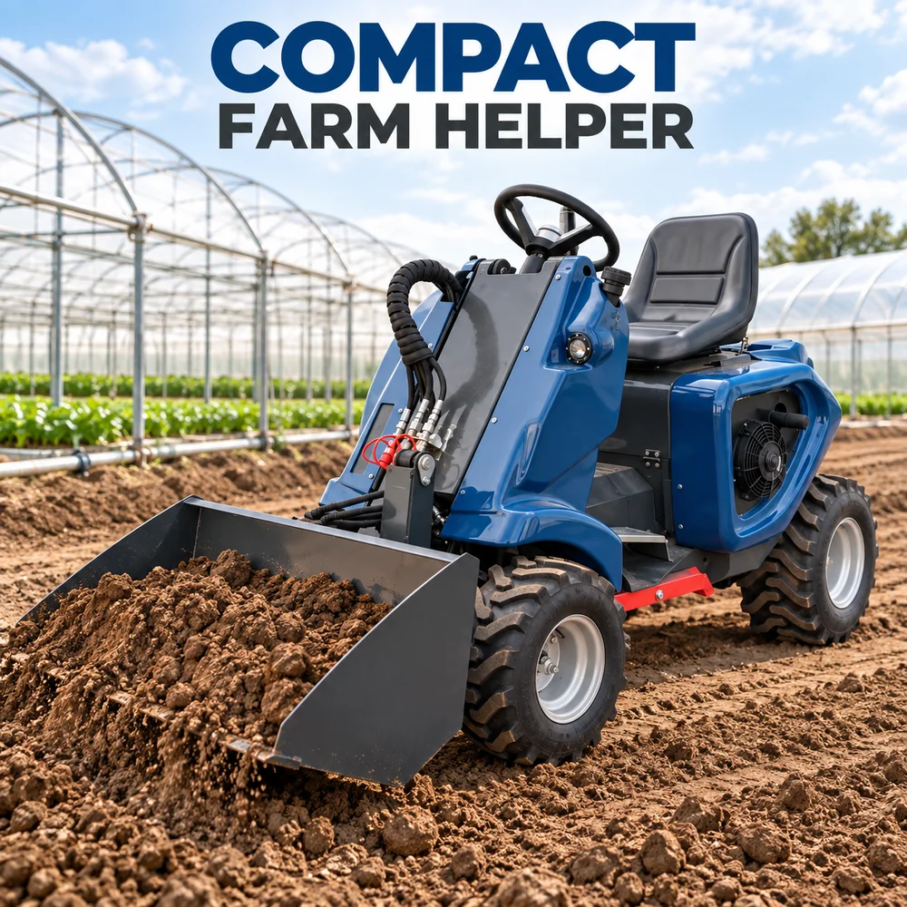 Compact Ride On Wheel Loader with Front Bucket EU Stage V Gas Engine for Garden Farm Material Handling and Snow-Free Yard Care