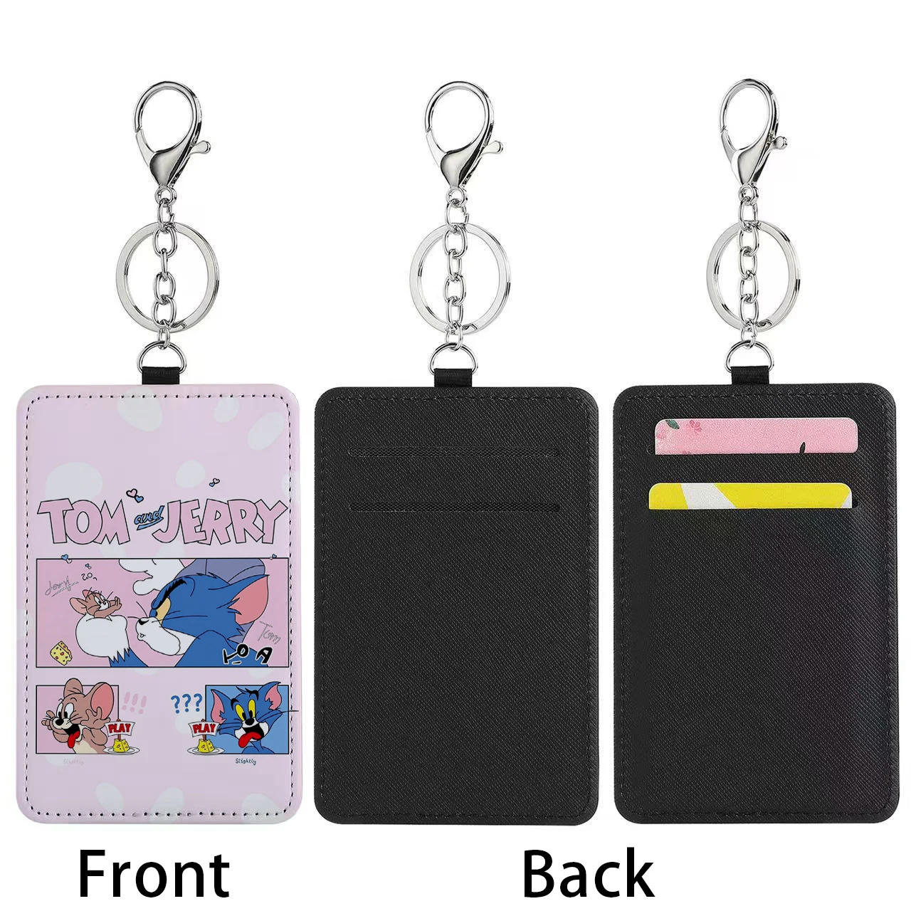 Tom and Jerry Portable Transportation Bus Card Holder Keychain Work ID badge Travel Backpack Bag Card Holders Keychains Wallet view 2