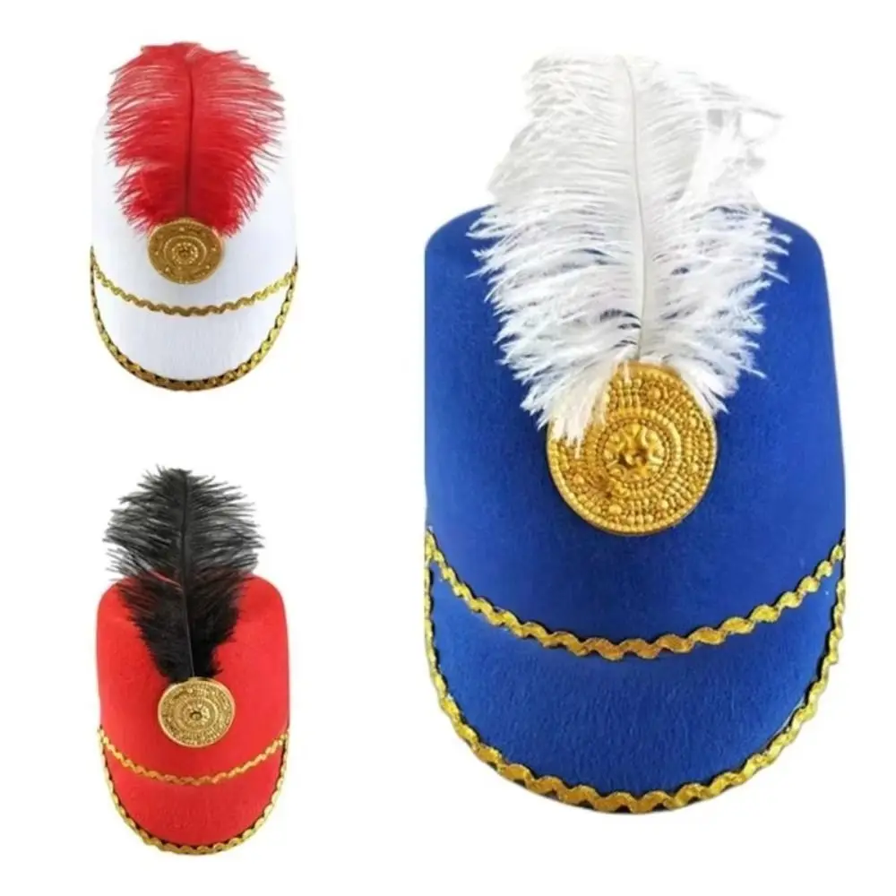 

Dress Up Marching Band Hat Sun Protection With Parade Uniform Hat Role Play Vintage Knight Drum Major Hat Halloween