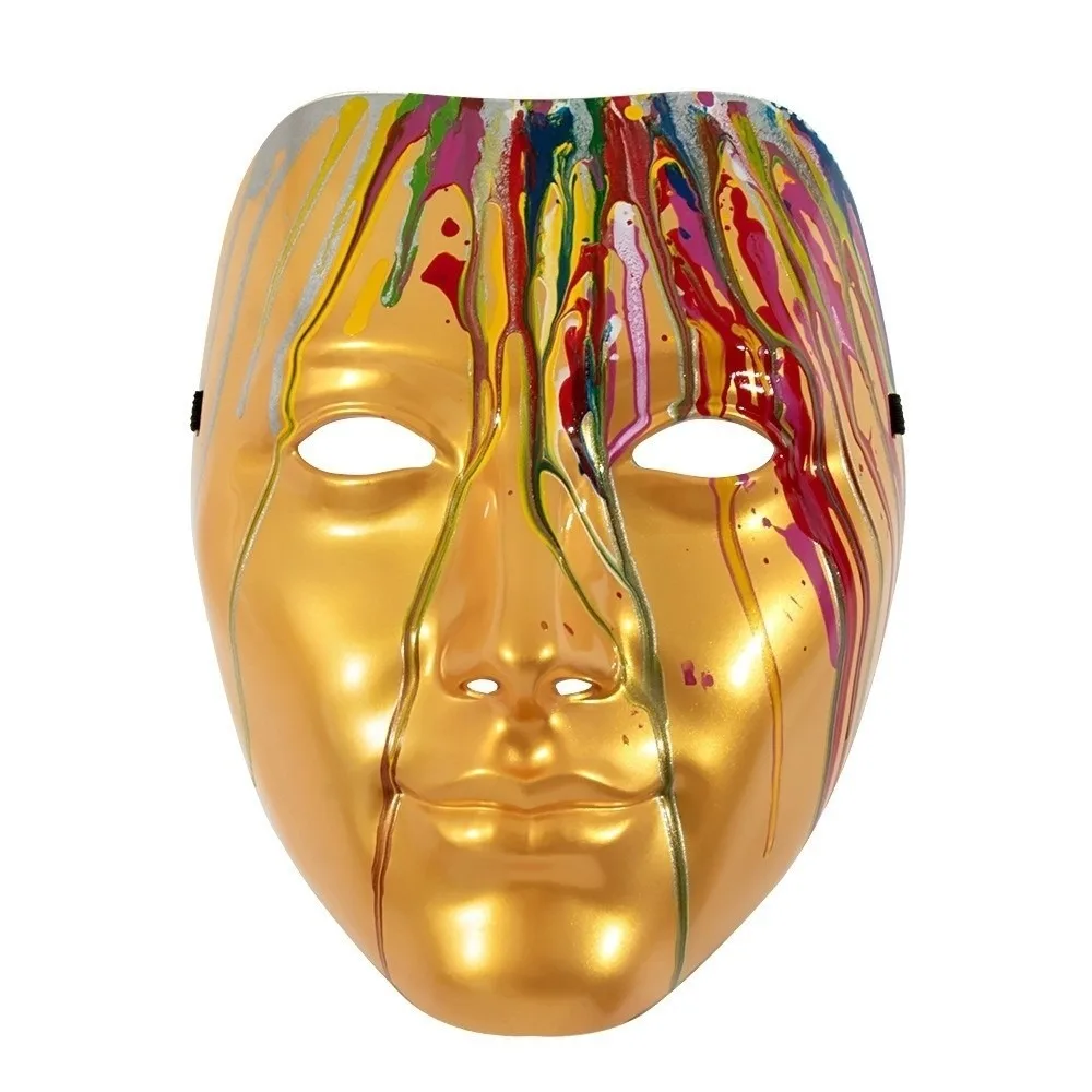 

Simple Plastic Phantom Paint Face Mask Flowing Colorful Halloween Mask Party Supplies Eye Mask Anime Cosplay Props Carnival