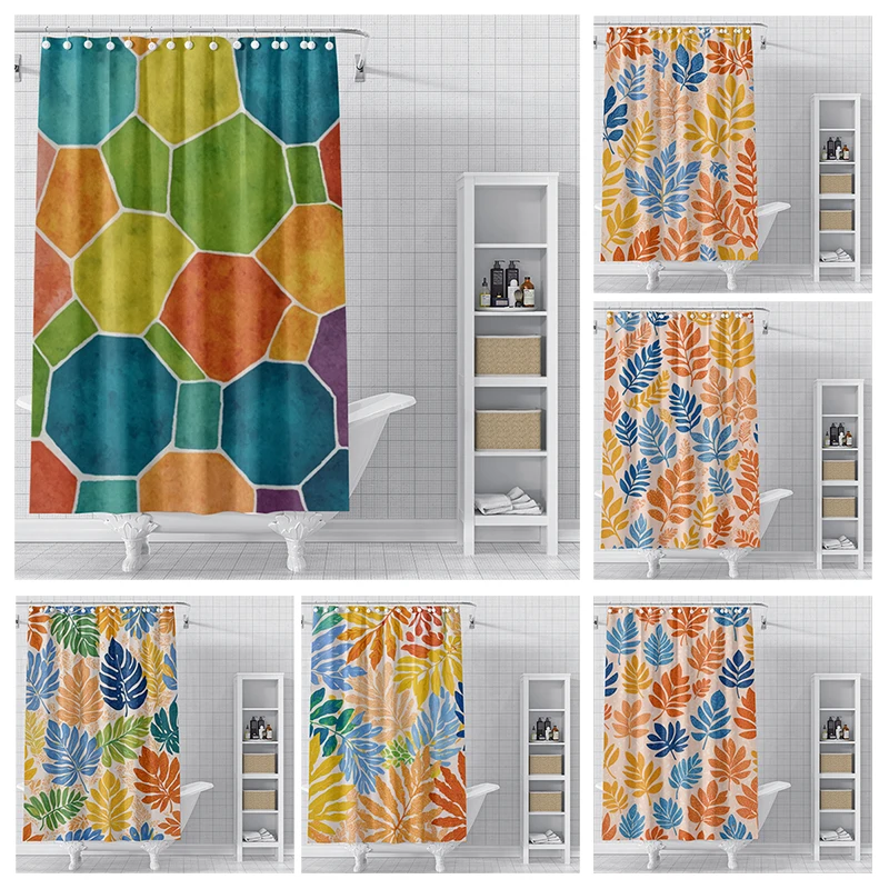 Home decoration shower curtains bathroom waterproof curtain fabric Modern Nordic style Living Room ins boho morandi abstract