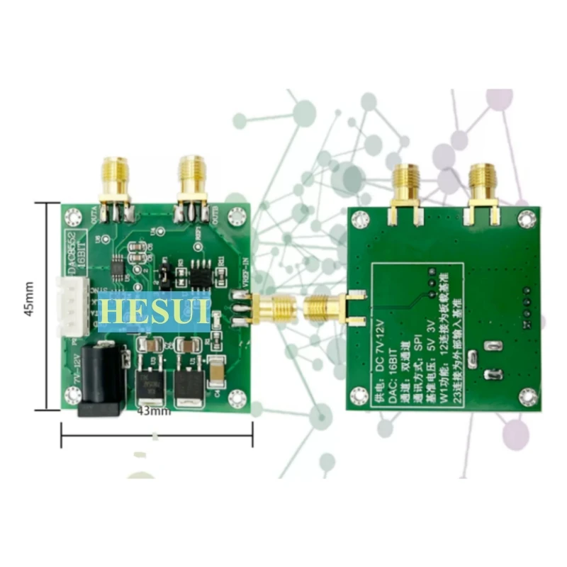 DAC8552 module 16-bit dual voltage output DAC high precision voltage reference source