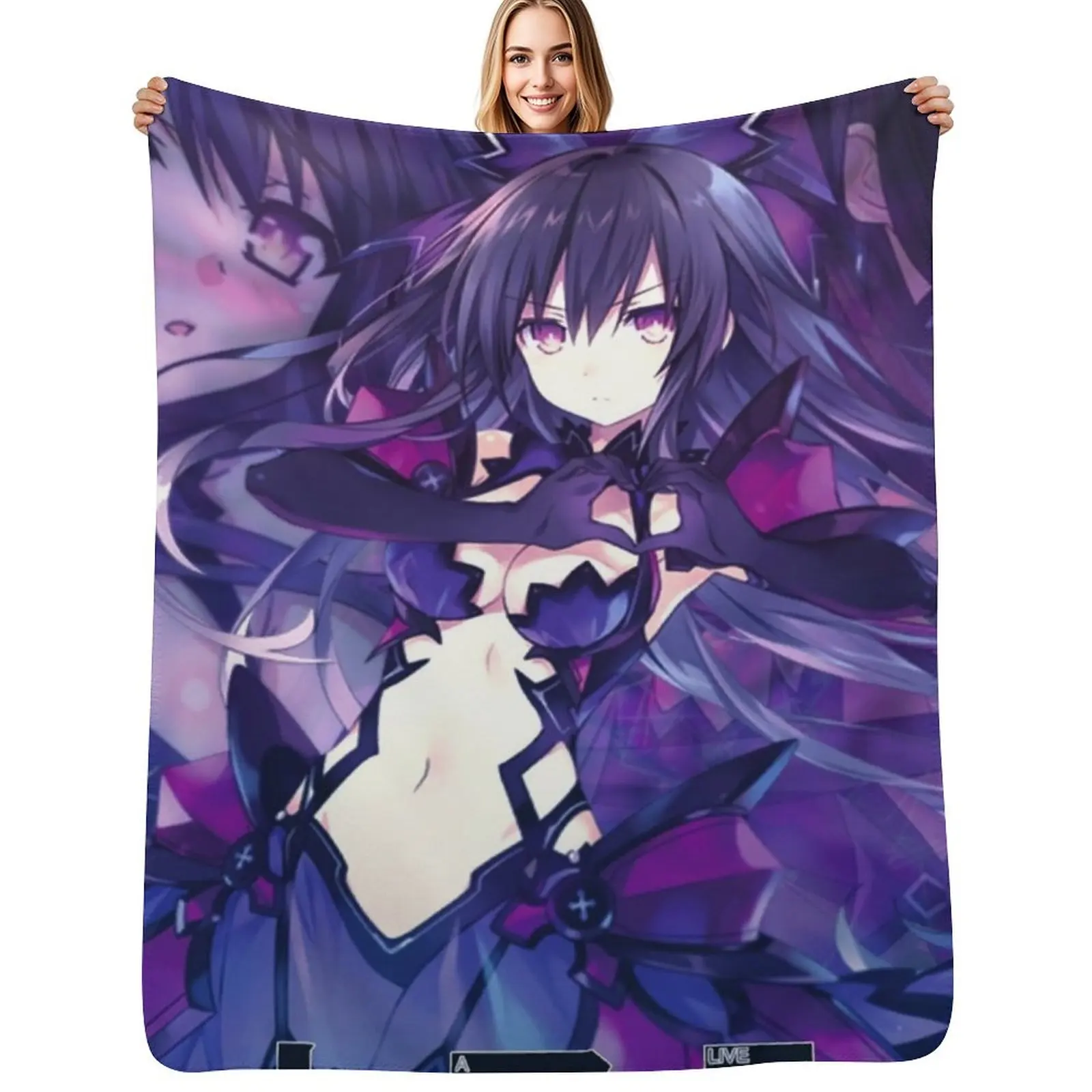 

Date A Live reverse Tohka Throw Blanket Cute Plaid Plush Blankets For Baby Blanket