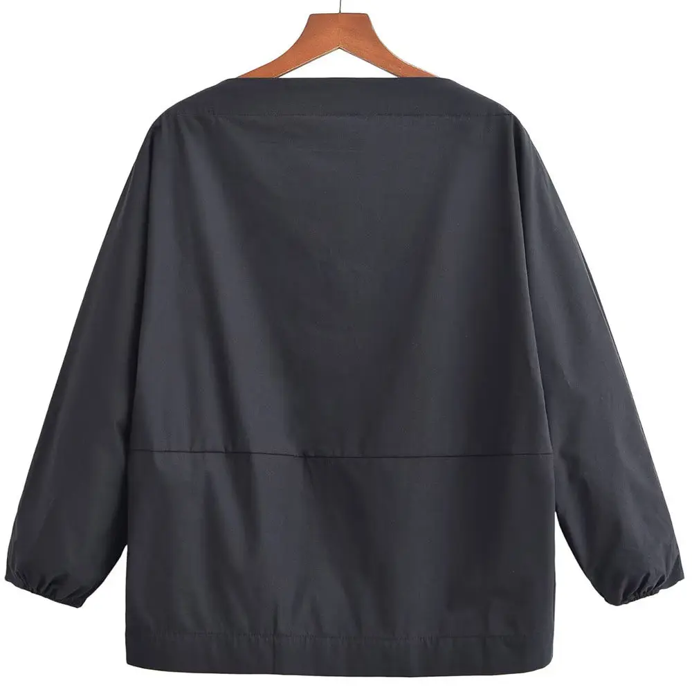 

Ladies Spring 2026 Casual Loose Long Sleeve Black One-Shoulder Shirt Versatile Spring Summer Style Women's Fashion Blouse