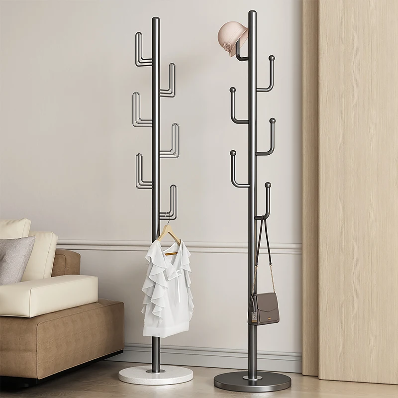 

Coat rack Floor-to-ceiling bedroom hanger does not occupy an area of household vertical clothes rack Living room bag rack Househ