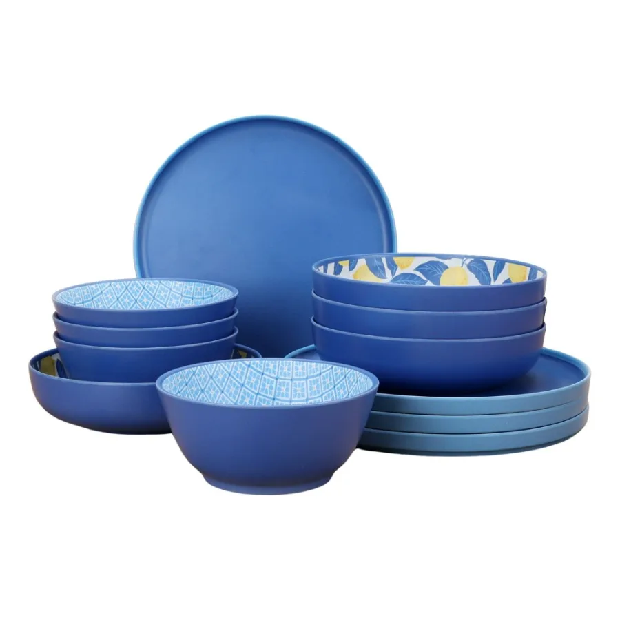 

Bamboo Melamine 12Piece Dinnerware Set