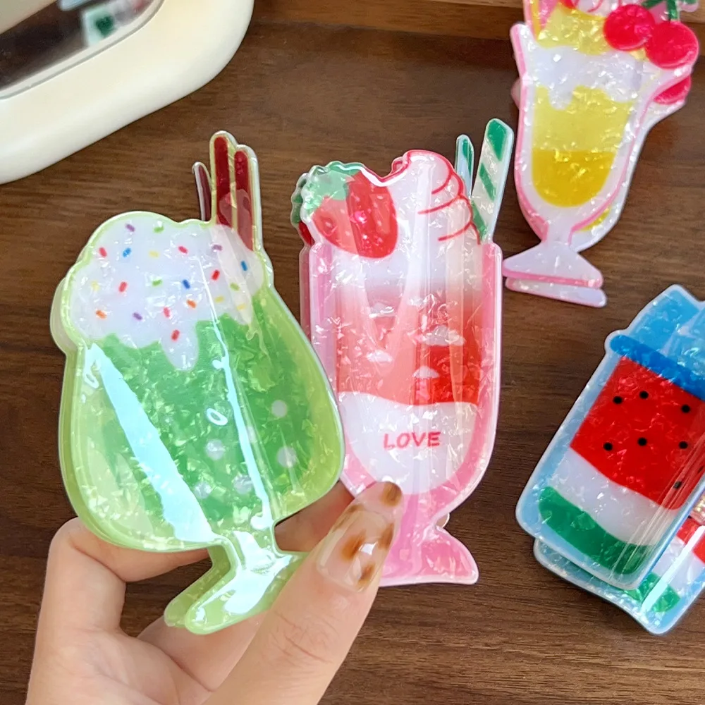 

Muweordy Creative Cartoon Strawberry Ice Cream Cup Hair Claw Funny Summer Delicious Food Crab Hair Clips Hair Accessories