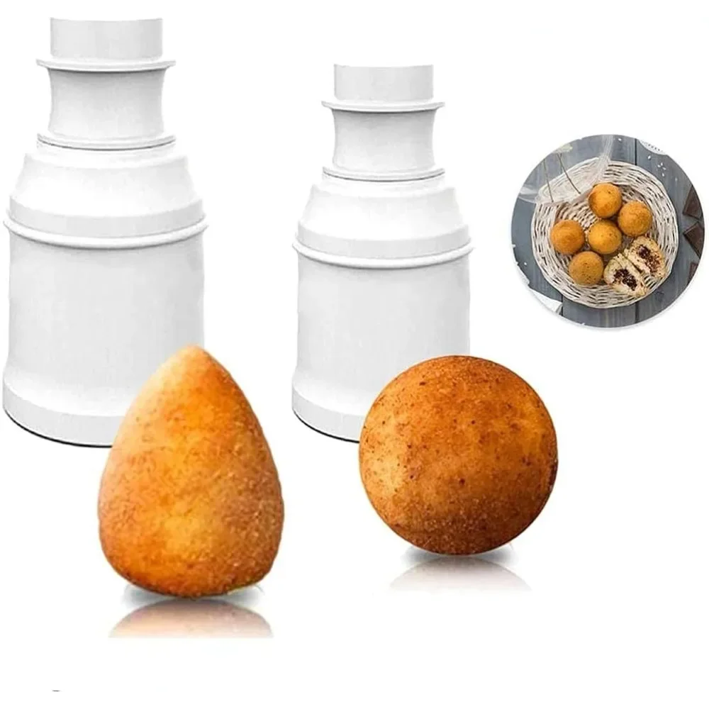 Two DIY Rice and Vegetable Roll Molds, Multi-function Kitchen Meat Ball Molds, Reusable DIY Manual Bento Molds (cone)