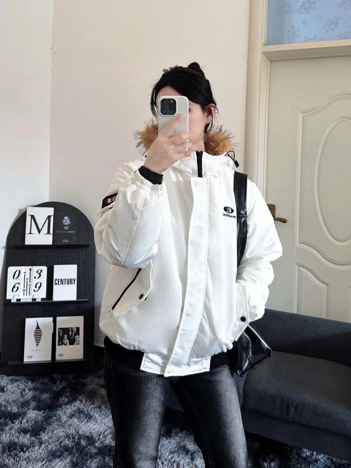 

Korean Sle Faionable Workwear Parka Coat Women's Autumn Winter Loose Versatile Warm Cotton Jaet Hooded Zipper Closure