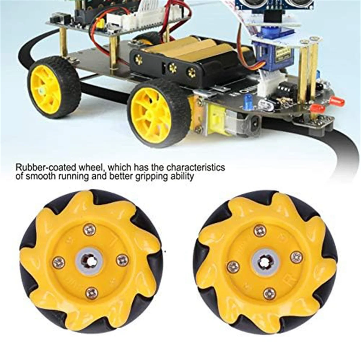 Mecanum Wiel, 48Mm Omni-Directionele Wiel Slimme Robot Auto Accessoires Diy Speelgoed Componenten