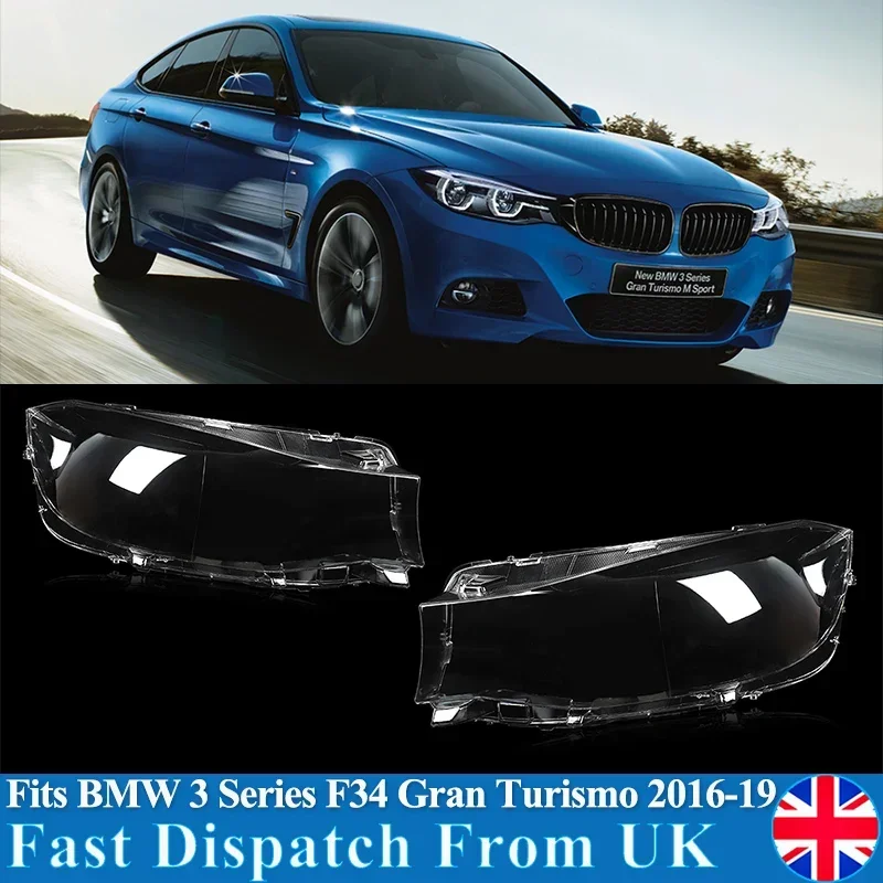 For BMW 3 Series GT F34 2016 2017 2018-2020 Headlamp Lens Cover Headlights Shell Transparent Lights Mask Lampshade Lamp Shell