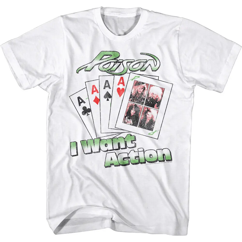 Poison Want Action Playing Cards Men's T Shirt Aces Full House Poker