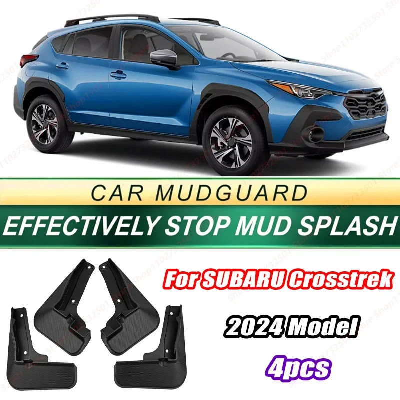 For SUBARU Crosstrek 2024 Model 4PCS Front Rear Mud Flaps Splash Guards Fender Mudguards Auto Accessories