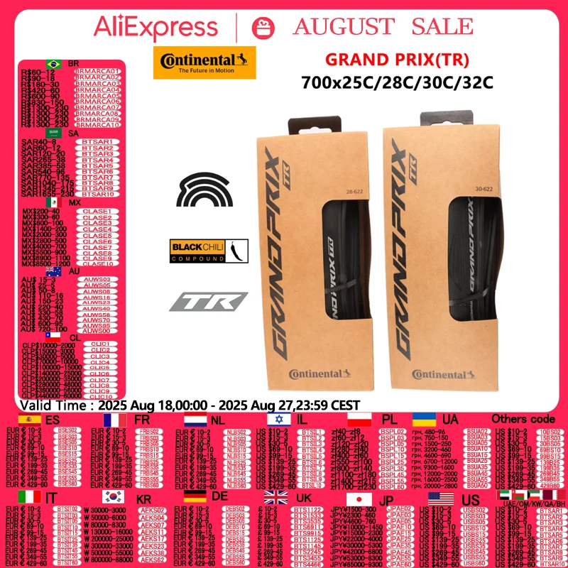 Continental Grand Prix TR Rennradreifen, pannensicherer schlauchloser Reifen, 700 x 25C/28C/30C/32C, schwarze Chili-Rennradreifen