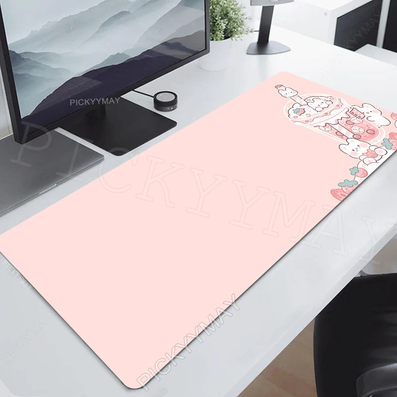 

Mouse Pads Kawaii Table Mats Computer Mousepad Company Big Desk Pad 100x50cm Large Gamer Mousepads Pink Mouse Mat Cute Gifts