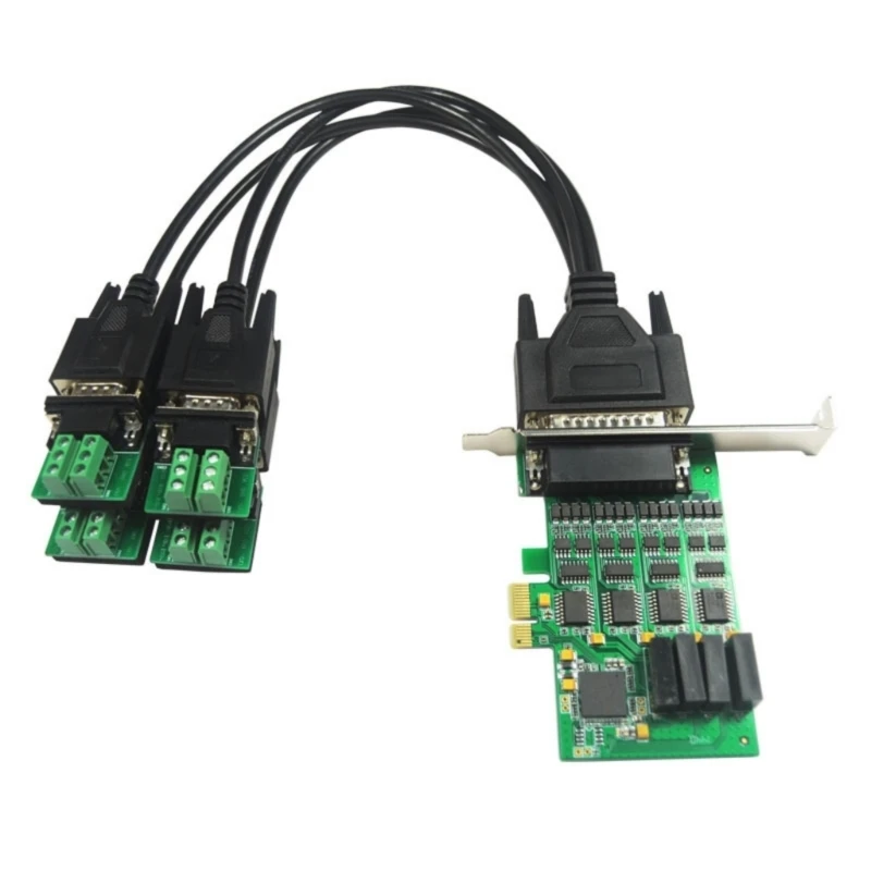 D7YC Industrial PCIE to RS232 RS485 Card PCIE to RS232 4 Port Fast Speed Converter Adapter For Industrial Application