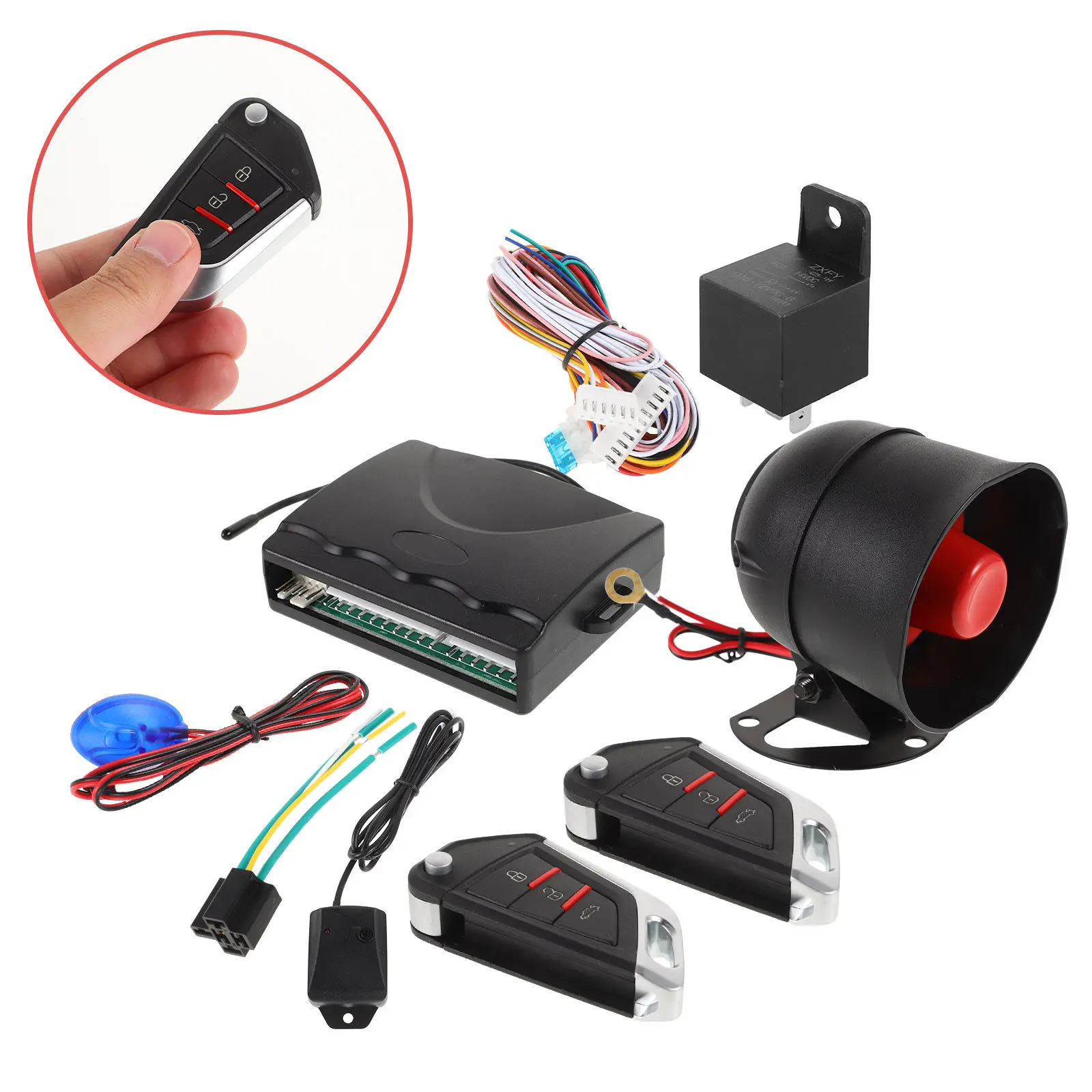 

1Set Car Alarm Security System Universal Remote Starter Central Locking Anti-Theft Easy Installation Enhanced Vehicle Safety