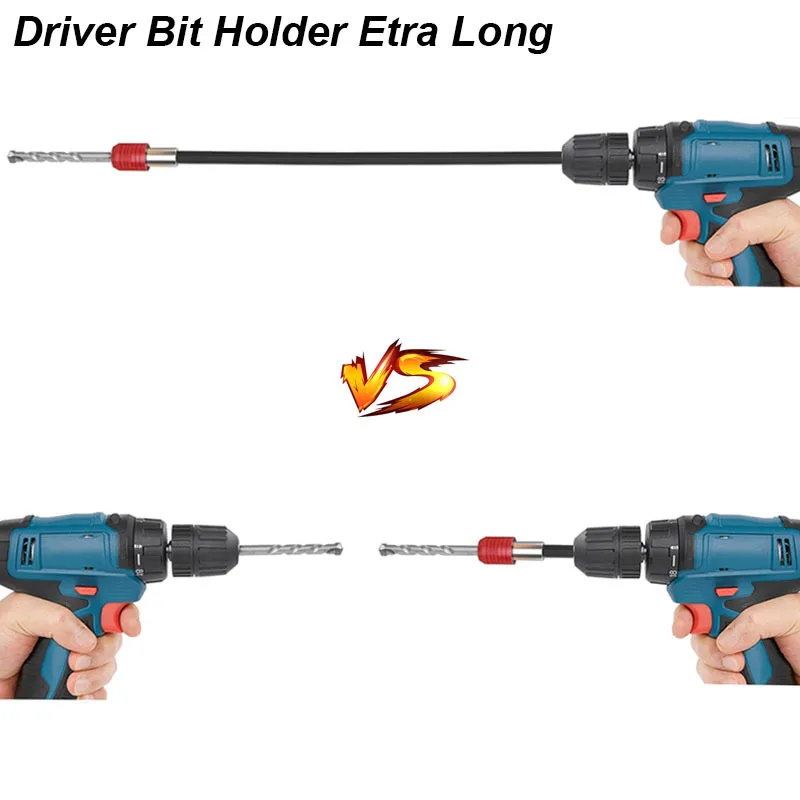 Drill Bit Holder Extension Magnetic Extra Long Shank Quick Release Driver 1/4inch Bar attachment Adapter Rod 300mm Hand Tool