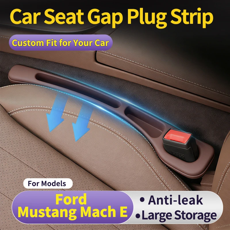 

Car gap filler strip for Ford Mustang Mach E，Car Front Seat Side Crevice Storage, Portable Phone Storage Pocket, Anti-Drop Desig