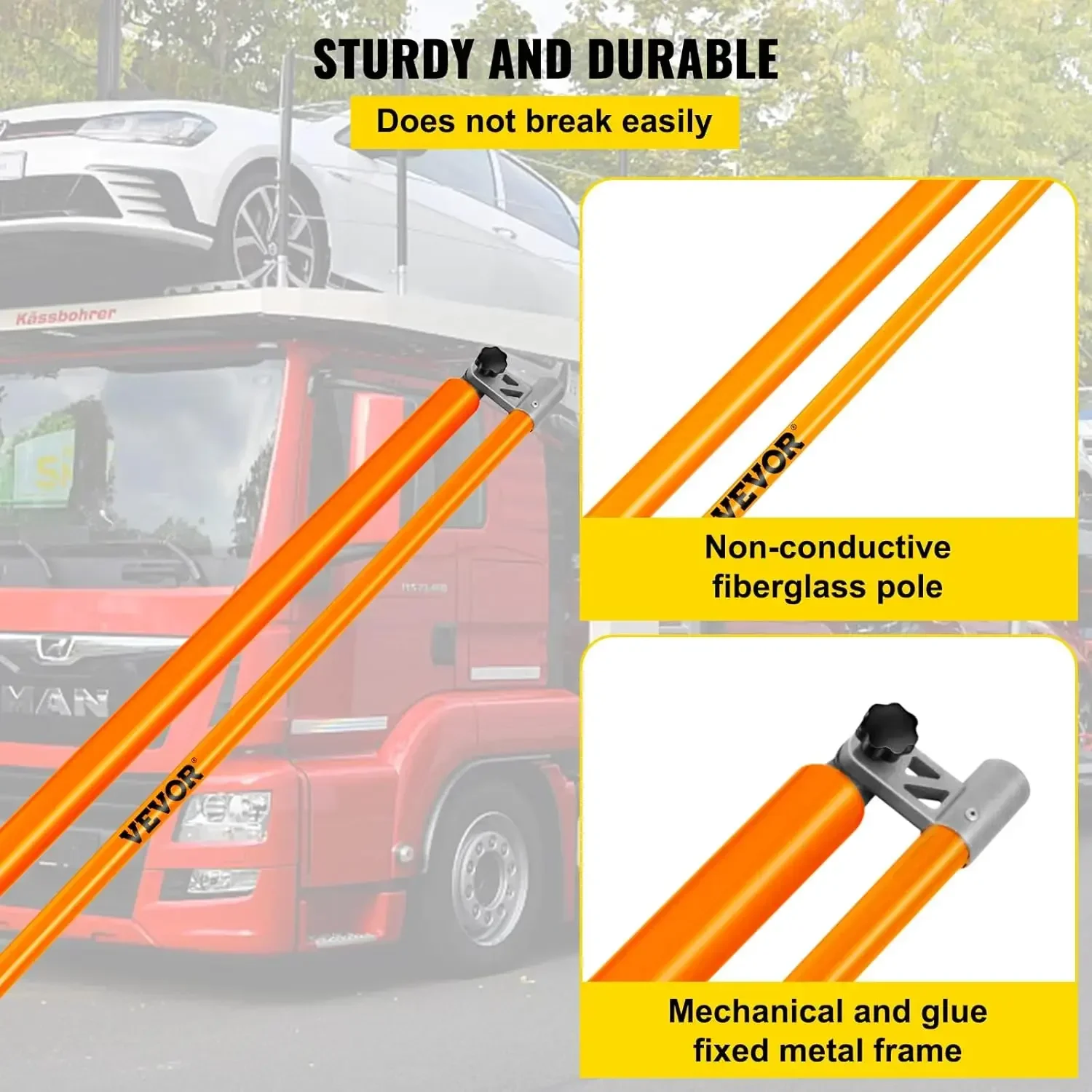 

[XMSJ] Палочка для измерения высоты нагрузки, прочная палочка для из стекловолокна длиной 15 футов с регулируемым столбом