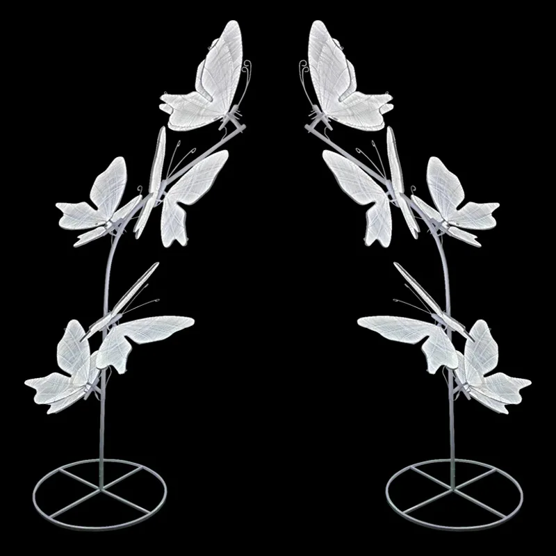 زفاف مضيئة فراشة شارع دليل ضوء ثلاثي الأبعاد الجناح الأبيض محاكاة فراشة الديكور فندق الزفاف قوس pr #2