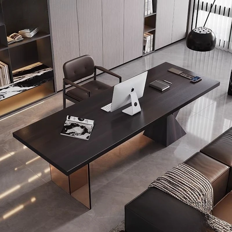 

Italian minimalist solid wood desk modern home simple living room study writing desk light luxury office