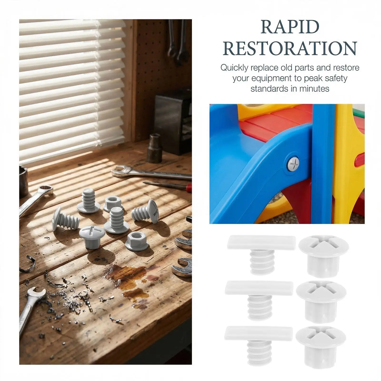 Playground Slide Nut Caps Plastic Screw Covers Replacement Screws Kids Slide Accessories Safety Fixing Plastic Bolt Caps