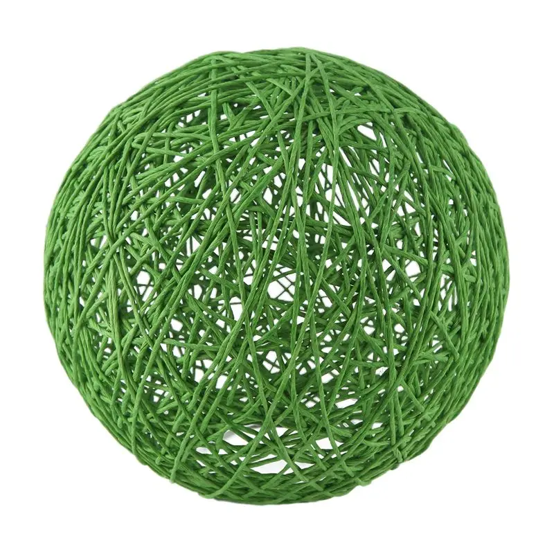 AT63-Bamboo, Rattan And Jute Ball Chandelier Individual Creativity Spherical Rattan Nest Lampshade