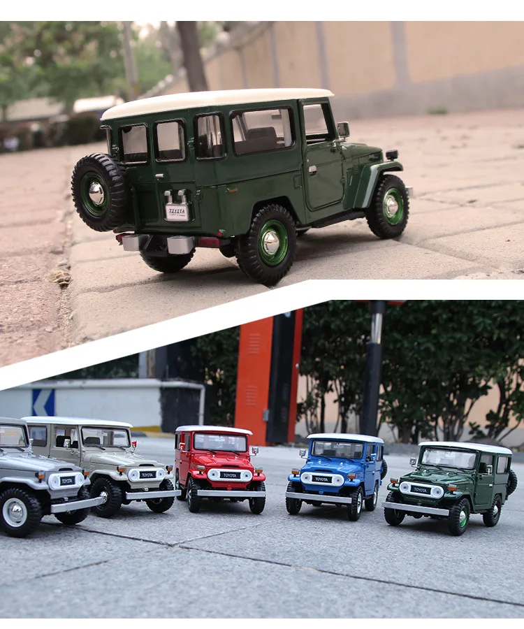 Japan brand car model Honghe 1:24  FJ40 SUV to imitate the real alloy car model for decorations