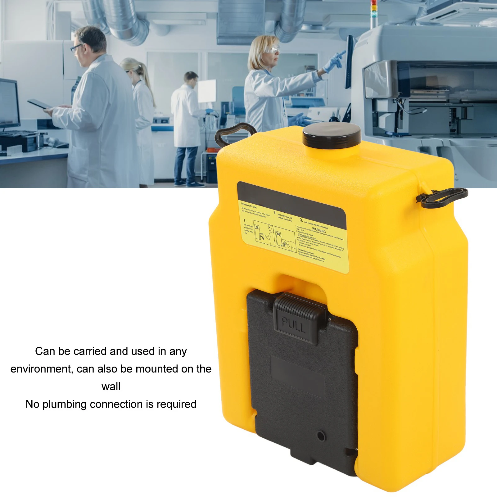 محطة غسيل العين الآمنة محطة غسيل العين 53 لتر 14 جالون قابلة لإعادة الملء على الحائط محطة غسيل العين في حالات الطوارئ الآمنة #3